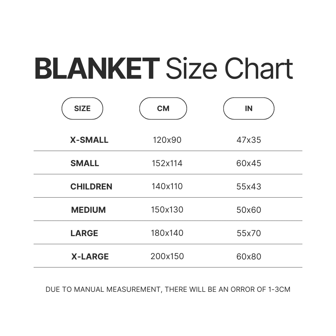 Blanket Size Chart - Mega Man Store