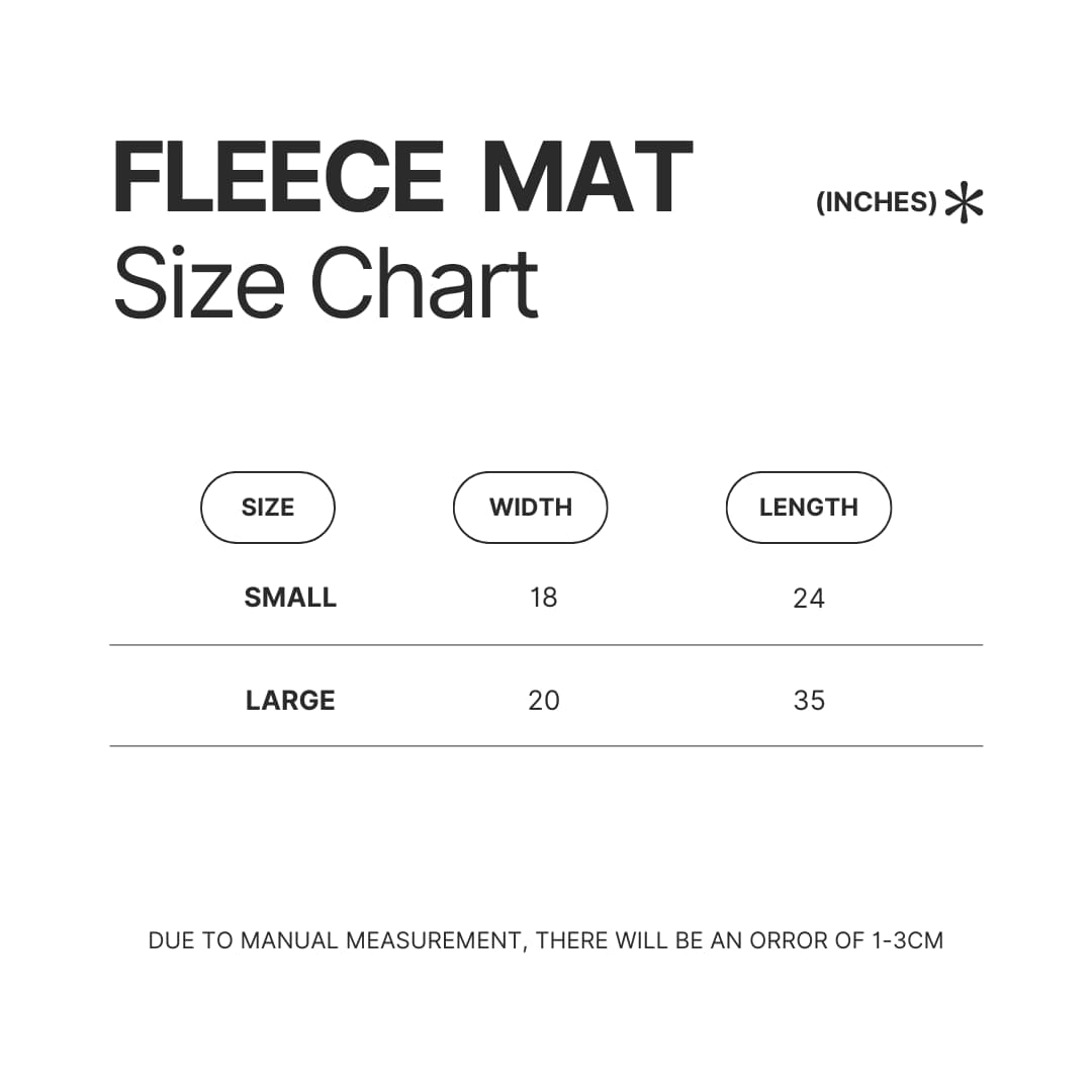 Fleece Mat Size Chart - Mega Man Store