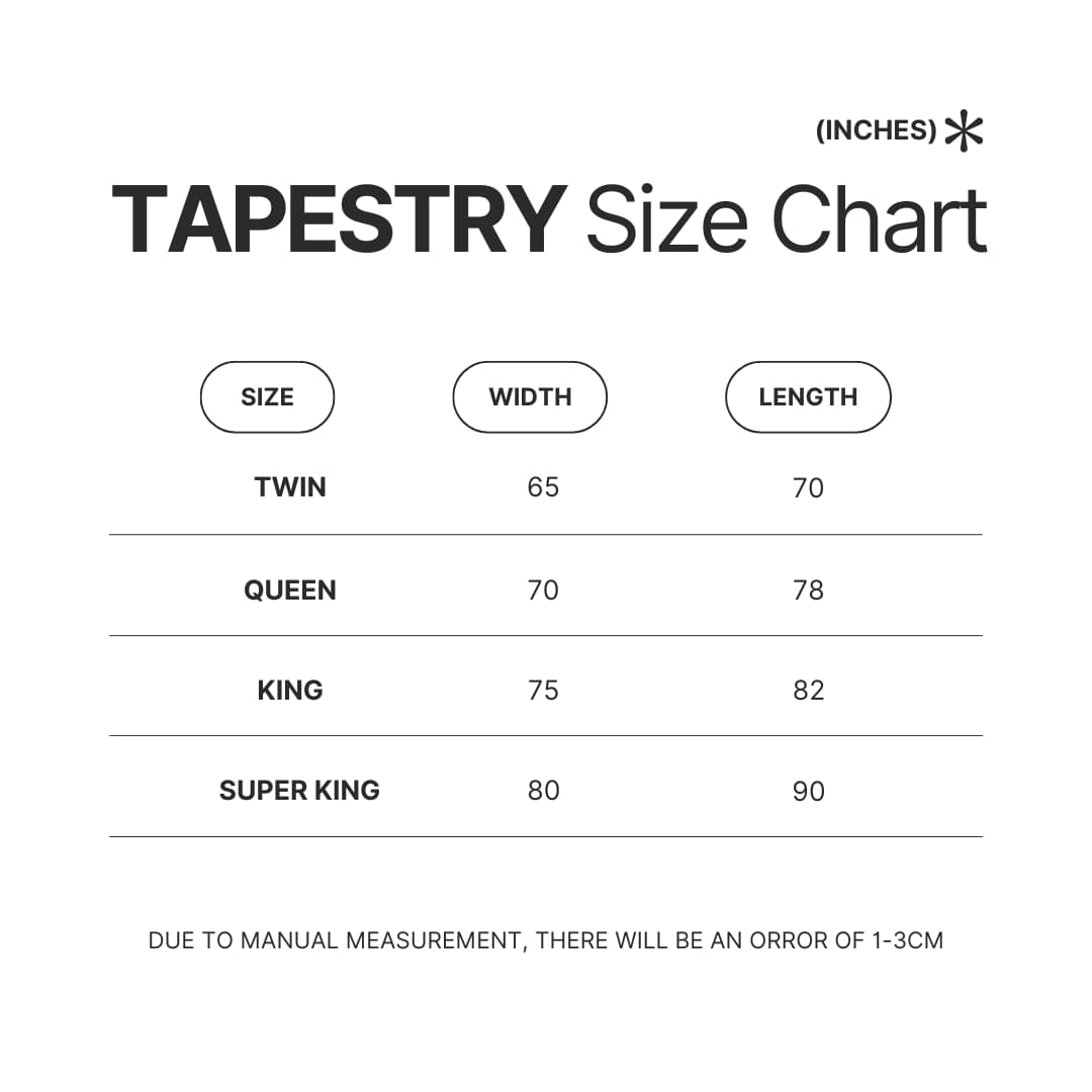 Tapestry Size Chart - Mega Man Store