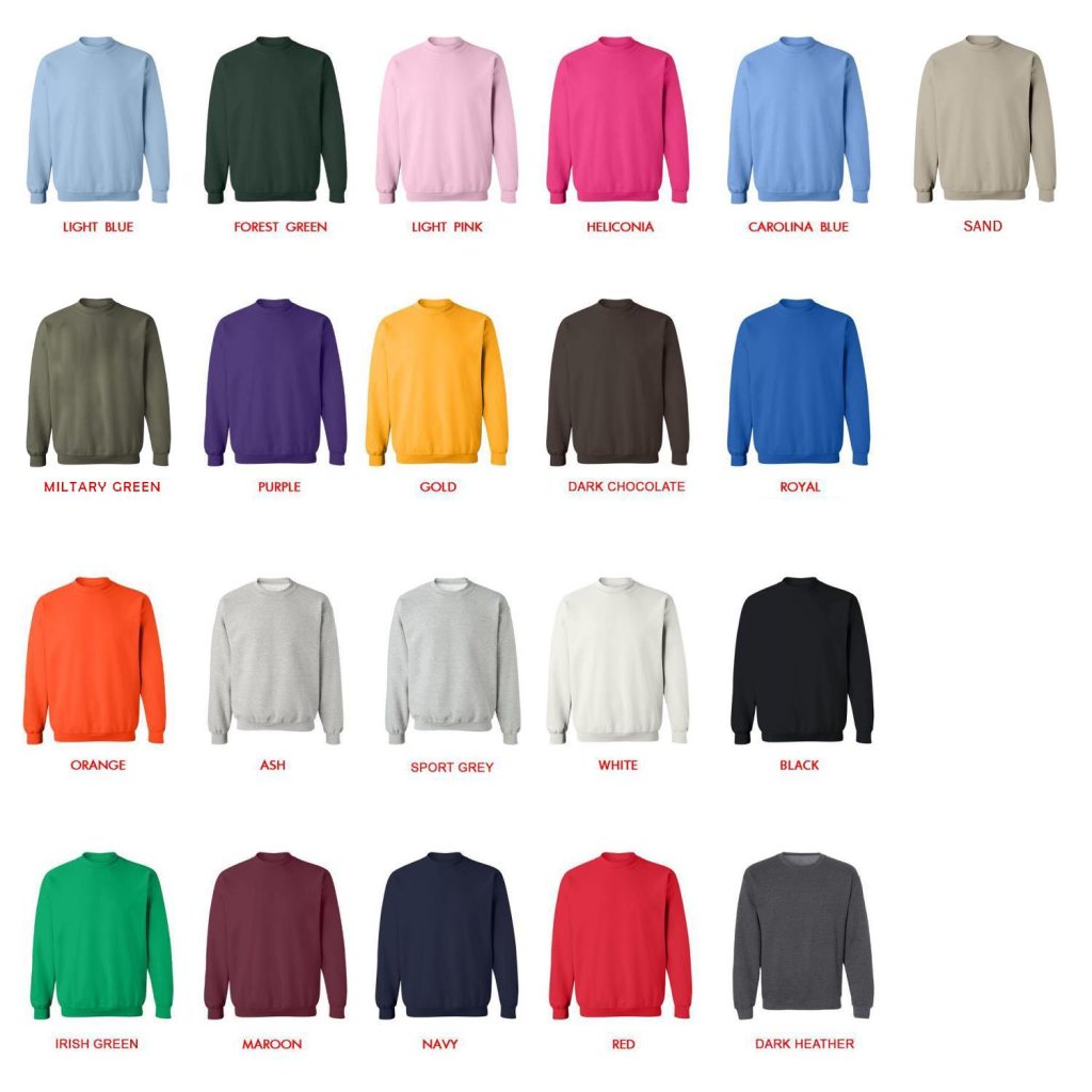 sweatshirt color chart - Mega Man Store