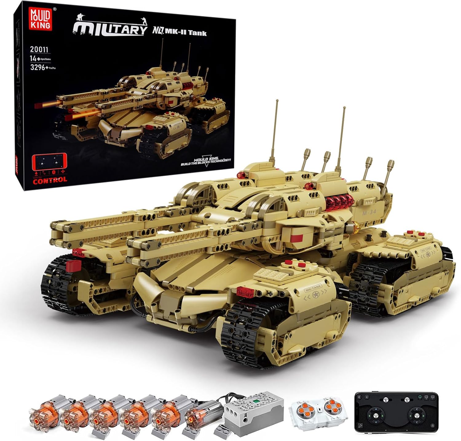 MOULD KING 20011 Motor Mammoth Tank with 3296 Pieces